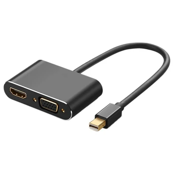 

Mini DP to VGA+HDMI Dual Mode Conversion Adapter 2 in 1 HD Converter for MINI DP/Thunderbolt Interface