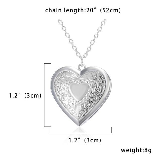 Color Love Heart Locket Pendants for Women Men Openable Photo Frame Glossy Family Pet Picture Necklace Family Love Gift