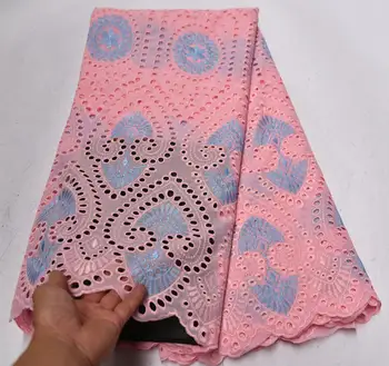 

Most Fashion African Swiss 100% Cotton Lace Fabric Stoned Nigerian Swiss Voile Lace In Switzerland For Garments Party Dress RF-8