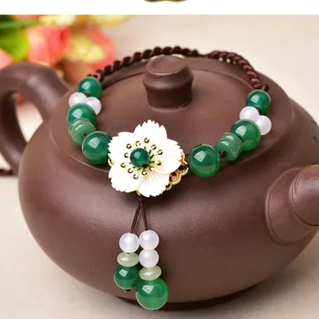 

Natural Ethnic Style Stone Nfemale Retro Clavicle Chand-made Fresh Flowers Small Pendant Fjewelry Wholesale