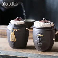 Фиолетовый Глиняный маленький обезьянка король чай Caddy керамический бытовой резервуар для хранения кухня герметичный может чай упаковочная коробка портативный канистра