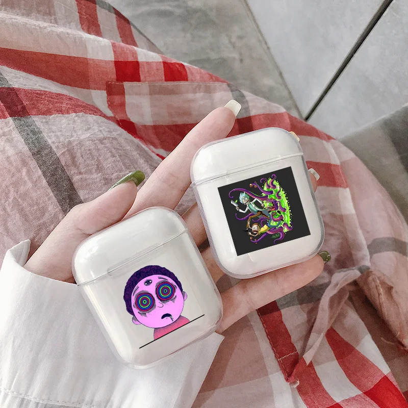Мультяшный чехол для Apple Airpods Рик и Морти популярный для Airpods 1/2 чехол Bluetooth наушники жесткий защитный чехол