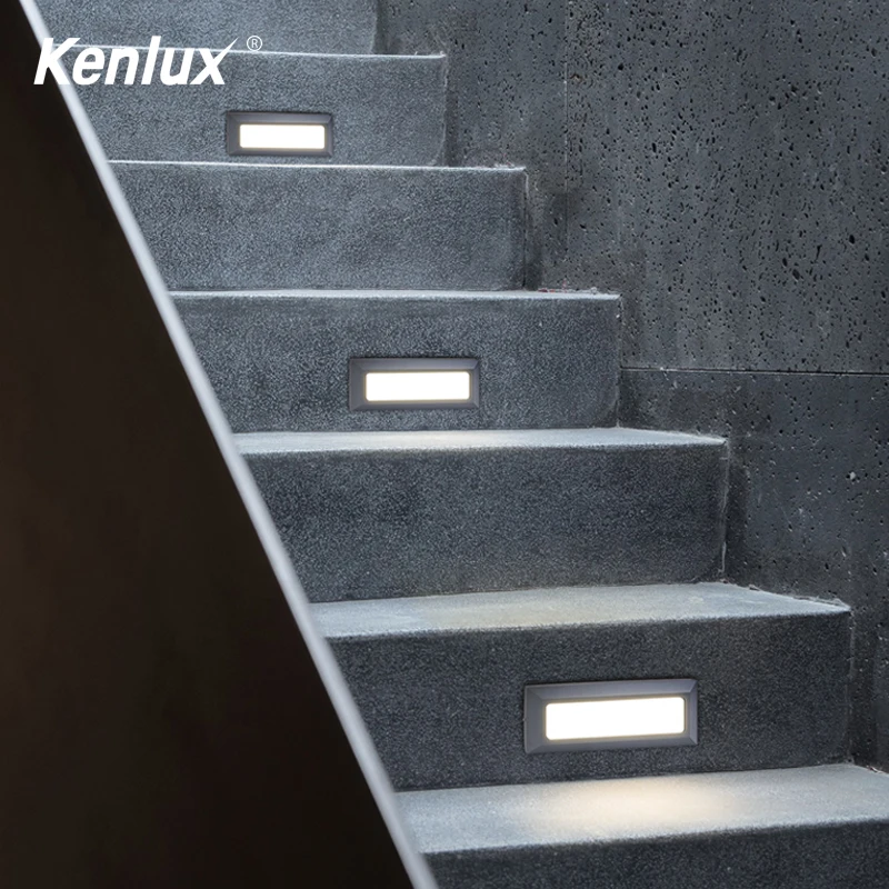 Kenlux 6 Вт светодиодный лестничный светильник горячая Распродажа ступенчатый светильник s AC85-265V наружный закрытый Водонепроницаемый модный угловая настенная лампа светильник вниз
