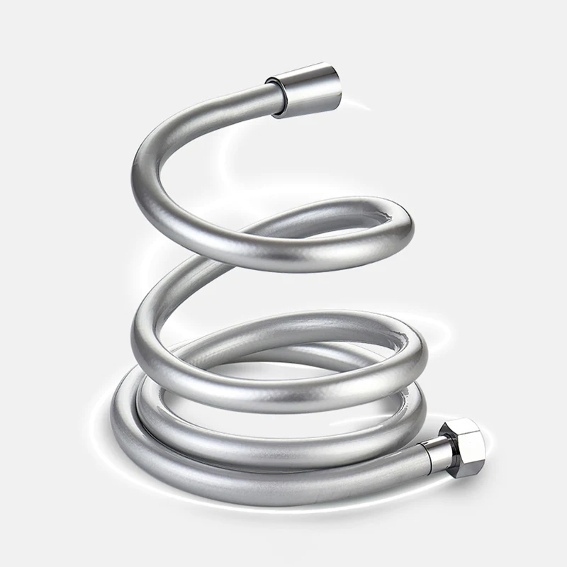 Vestudio 150cm Silver Plated PVC Shower Hoses anti wrap Brass Nuts shattaf hoses bathroom shower