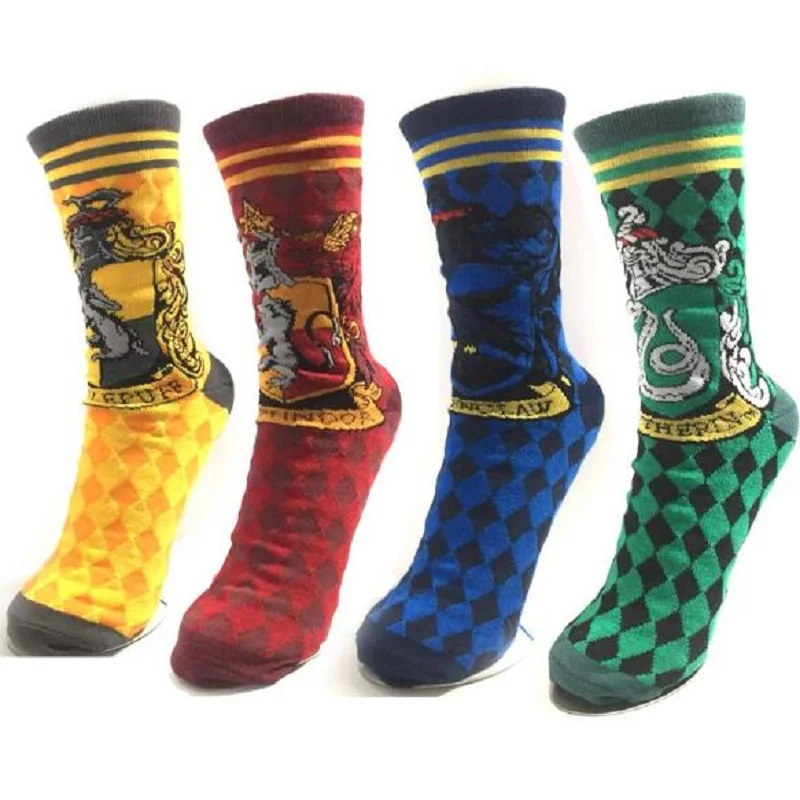 movie-harri-Potter-Socks-Short-plush-figure-toys-cartoon-mario-College-badge-cotton-Sock-Adults-Women