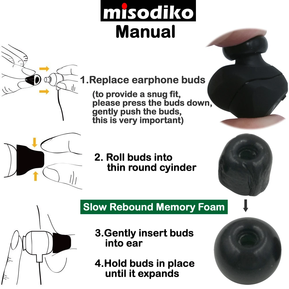 Gomos de Orelha de Espuma de Memória Dicas para Ture Fones de Ouvido sem Fio Mifo Hifiman Anker Soundcore Liberty Air 2 Pro Misodiko Tws-pro o5 - Tws600 - Image 5