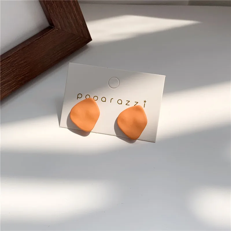Purple temperament contracted fashion small pure and fresh and irregular geometrical earrings stud earrings jewelry accessories