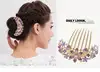 Korean Style Rhinestone Hollow Flower Hair Ornament Adult  Fork Exquisite Seven-tooth Comb Headdress ► Photo 3/4
