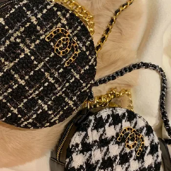 

Stray Bag Handbags New Split Leather Fashion Messenger Shoulder Portable Chain Personalized Mini Round Small Bag Louie Vuiton