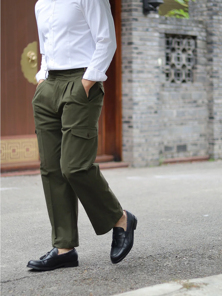 Zipper Pants Men's Baggy Fashion Casual Cargo Pant Male Hip Hop High Street  Green Pocket Sweatpants Male Streetwear - AliExpress