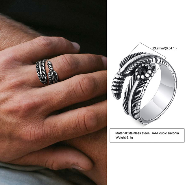 Steel Celtic Triple Knot Rune Signet Ring Men Viking Jewelry