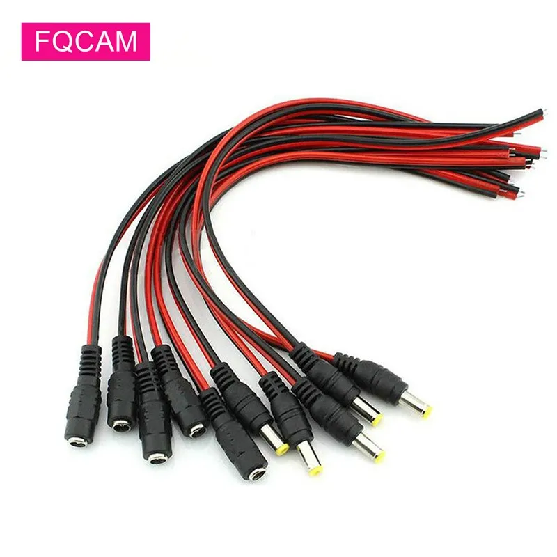 5Pairs 5.5X2.1mm DC Power Plug Male And Female DC Connector Pigtail Plug Wire Cable for CCTC Camera Leds Accessories 5 5 x 2 1mm dc power pigtail cable connector 27cm 12v 5a dc power male plug