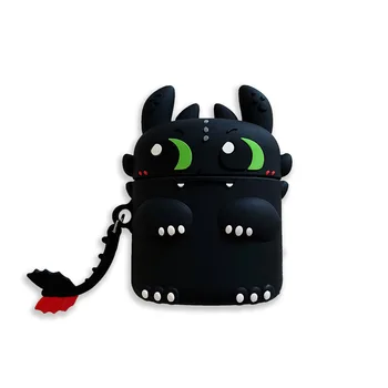

Cute Case for AirPods Silicone Bluetooth Earphone Case for Airpods 2 Cartoon Protective Cover 3D Stereoscopic Dragon Night Fury