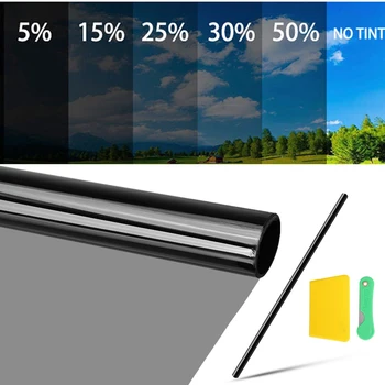 

600x50cm Car Window Tint Tinting Film Roll Home Window Glass Summer Solar UV Protector Sticker Anti-explosion Window Foils