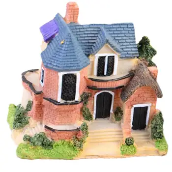 

1pc Villa Shape Ornament Landscape Desktop Handicraft for Garden