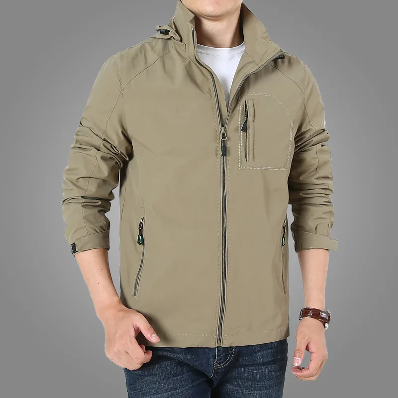 

Autumn New Style Charge Jacket MEN'S Top Outdoor Sports Casual Thin Large Size Wind Coat Hooded Coat Fashion