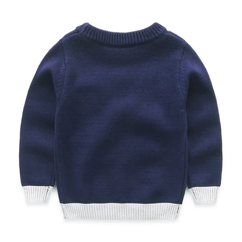 Boys Cotton Sweaters Kids O-Neck Winter Clothes Car Printed Casual Outerwear