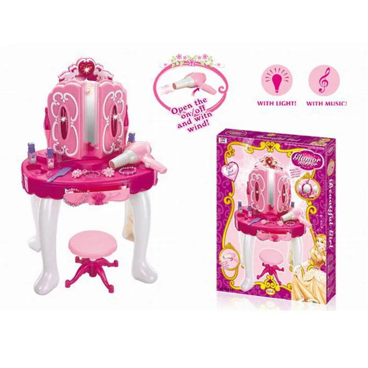 

Children'S Educational Toy GIRL'S Play House Bedroom Toy Music Light Door Opening Dresser Dressing Table