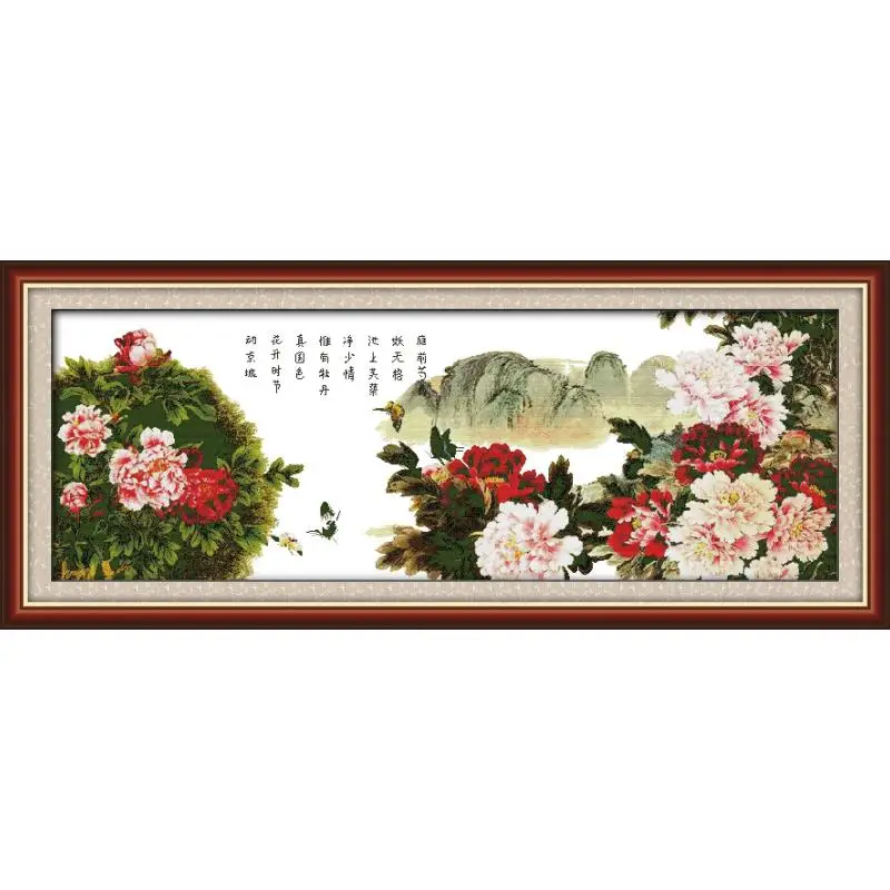Joy Sunday Peony Cross Stitch Kits Embroidery Needlework Sets DMC 11&amp14CT DIY on Canvas Chinese | Дом и сад