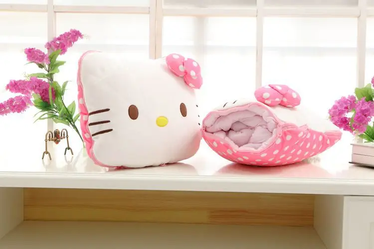 Заводская цена hello kitty воздушная крышка KT плюшевая игрушечная кошка подушка летнее одеяло чехол для подушки с кошкой