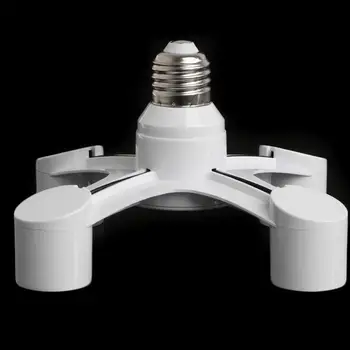 

E27 4 in 1 LED Base Holder Socket Light Lamp Bulbs Converter 360° Screw Adapter