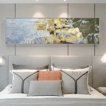 

New Large Size Gold Abstract Design Oil Painting Handmade City Building Picture Wall Decor Canvas Art Handmade For Living Room