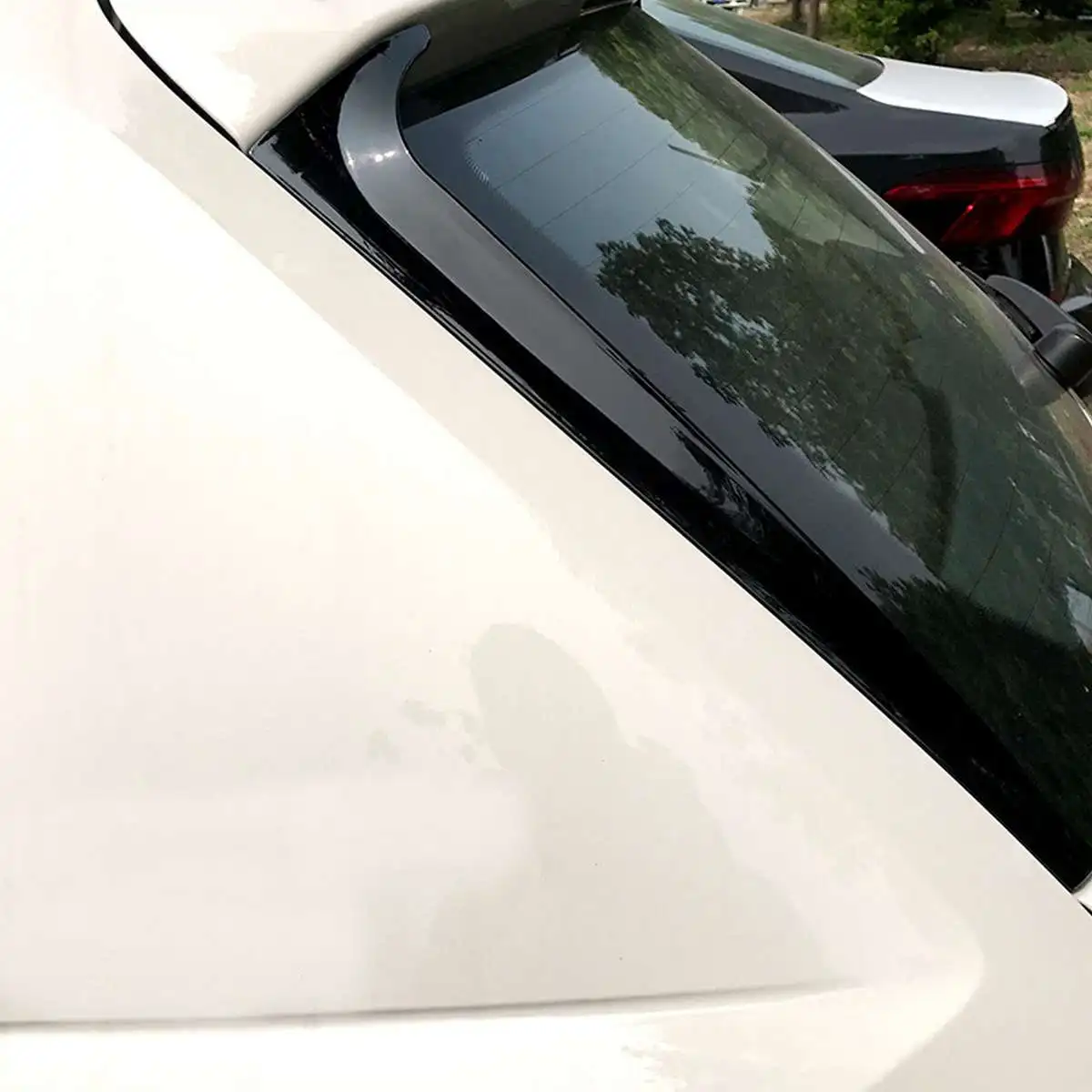 2 шт., боковые Спойлеры на заднее стекло, глянцевый Canard Canards сплиттер для VW для Polo MK6+ аксессуары для стайлинга автомобилей, черный глянец