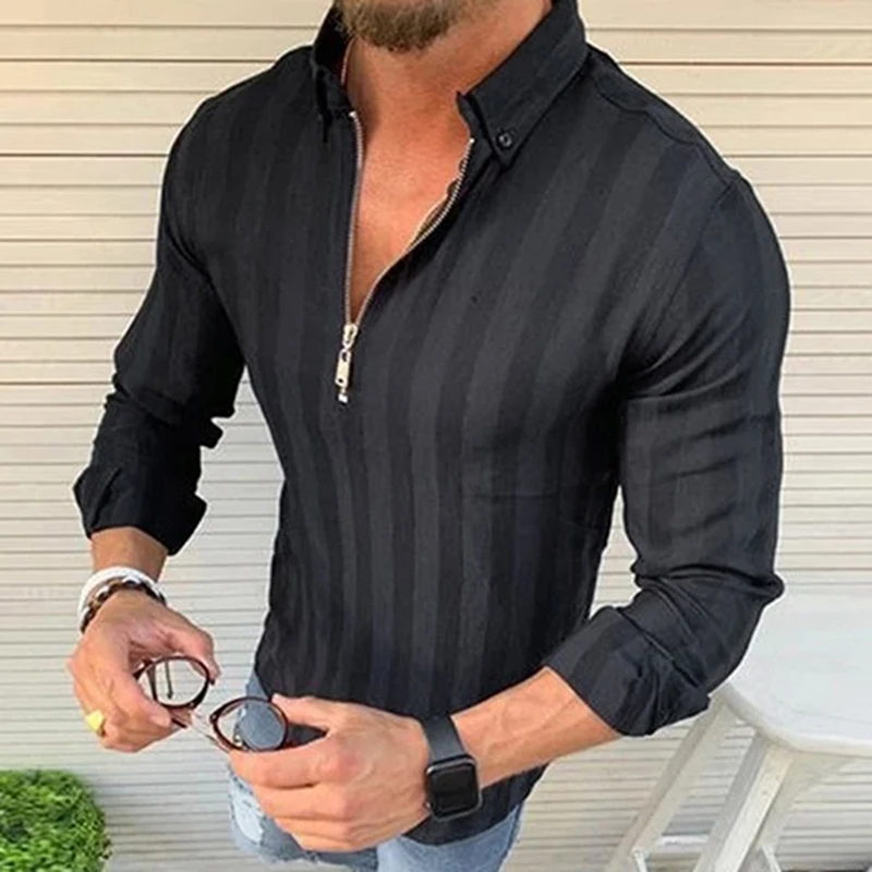 Reducido Nueva moda para hombres de lujo con estilo otoño Casual vestido Camisas Slim Fit camisa de manga larga negro blanco amarillo rojo Erb1eNXeNea