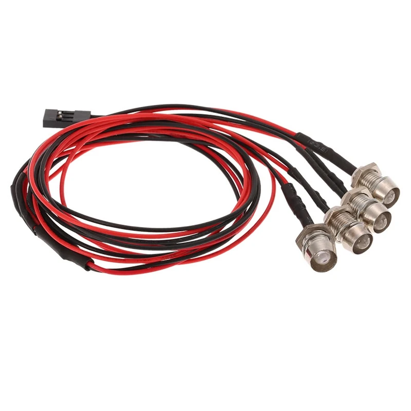 

4 LED Lights Kit 2 White 2 Red for 1/10 1/8 Traxxas HSP Redcat RC4WD Tamiya Axial SCX10 D90 HPI RC Car