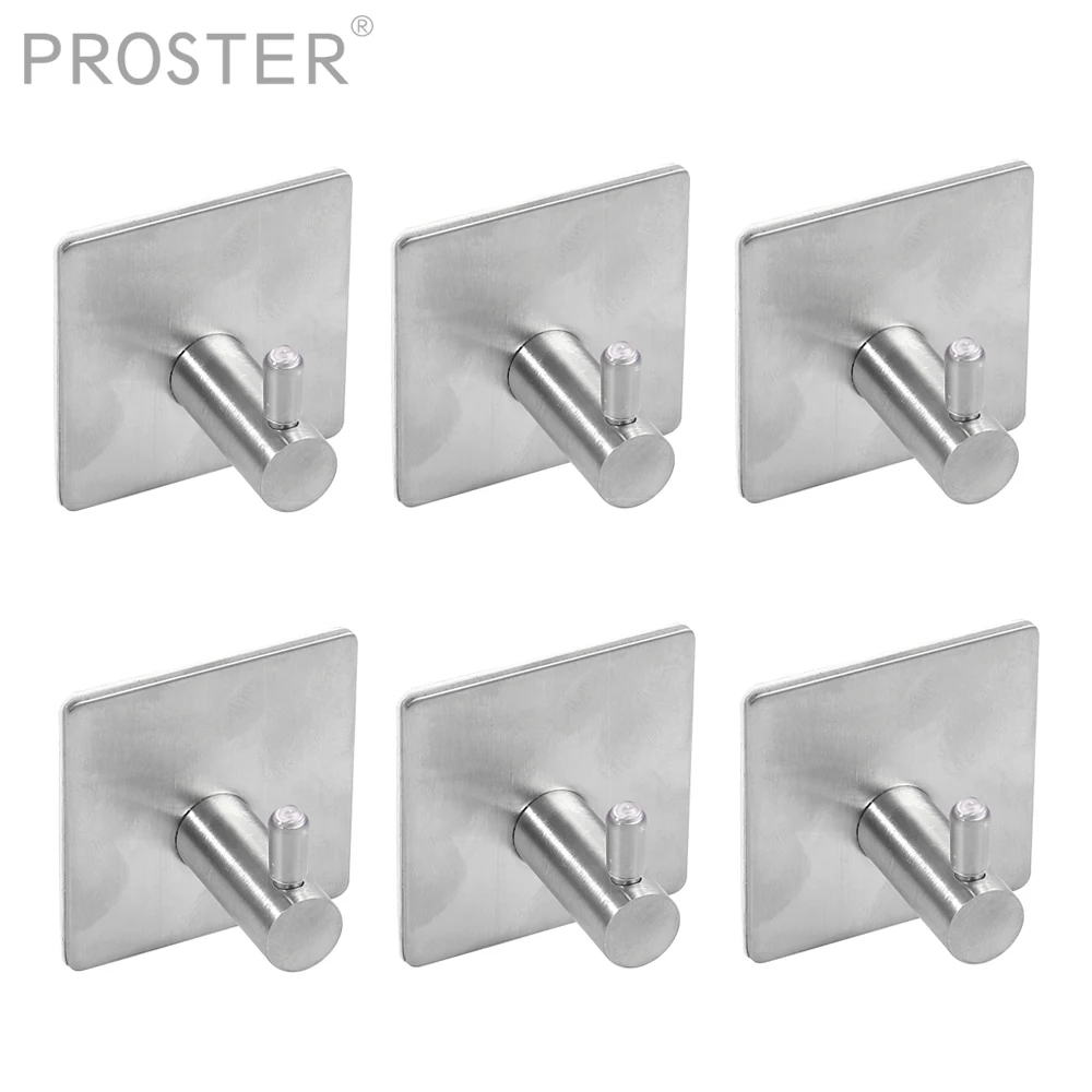 Strong Self Adhesive Stainless Steel Hooks Kitchen Bathroom Stick On Wall Door 