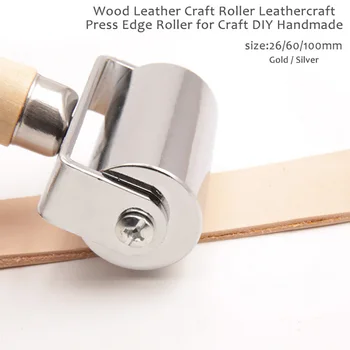

Wood Leather Craft Roller Leathercraft Press Edge Roller for Craft DIY Handmade Hand Leather Pressing Tool for DIY Crafts Making