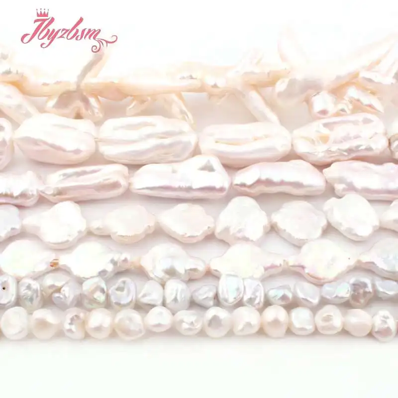 100% Round Freefrom Natural Freshwater Pearl Stone Bead for DIY Elegant Accessories Necklace Bracelet Earring Jewelry Making 15