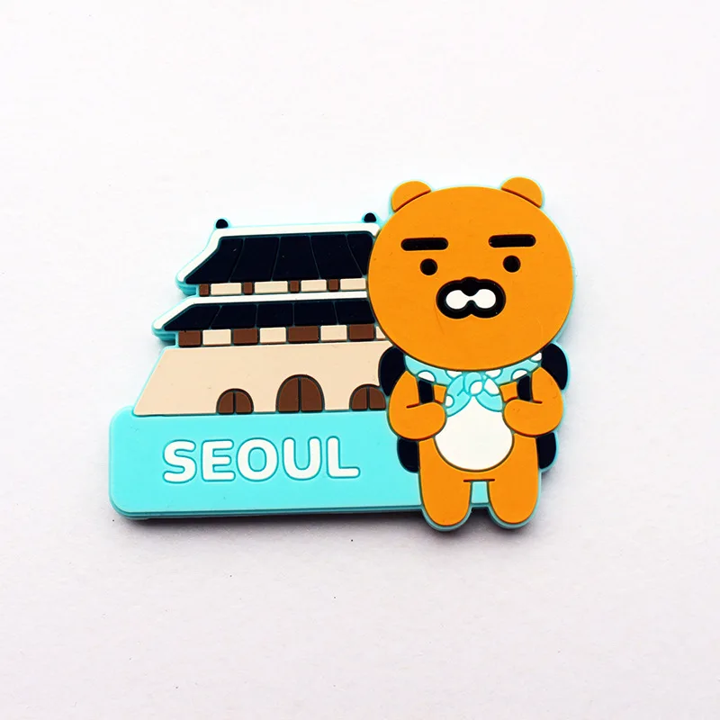 school bear Красочные силиконовые Мультяшные наклейки на холодильник украшения стереоскопический полная посылка сильные магнитные наклейки для холодильника - Цвет: school bear