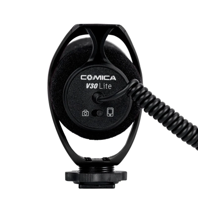 Comica Cvm-V30 Lite микрофон с супер-кардиоидным полярным узором Холодный башмак дизайн конденсаторный микрофон для смартфона камеры черный