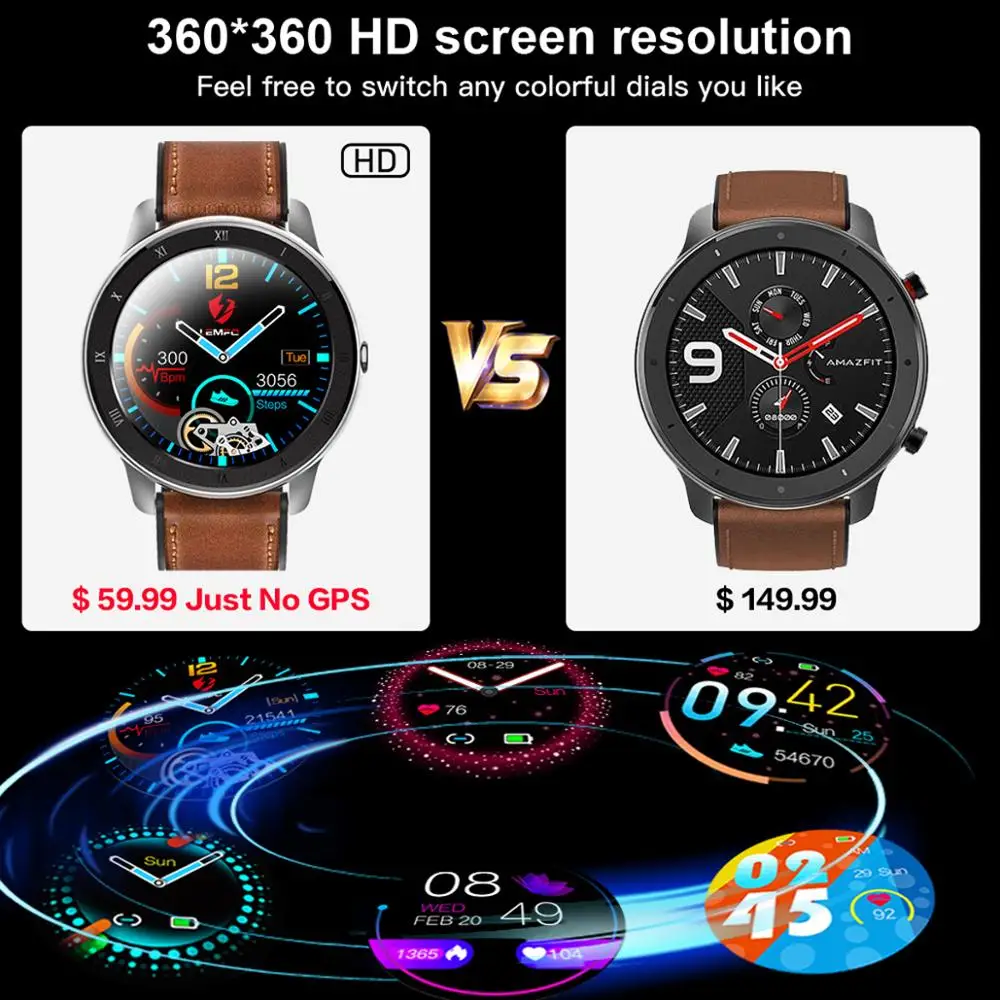 LEMDIOE professional sporty smart watch men blood pressure monitor waterproof ecg ppg smartwatch for android huawei replaceabl