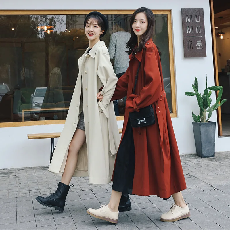 

Photo Shoot Trench Coat Mid-length 2019 Popular Coat Women's Spring And Autumn Short-height Elegant Waist Hugging waitmore Coat