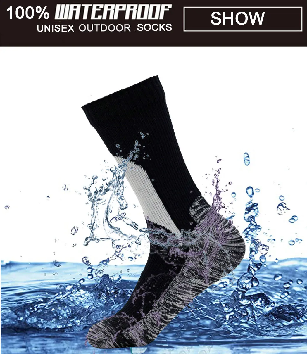 Chaussette de ski,Chaussettes sèches imperméables et respirantes unisexes, pour la pêche en