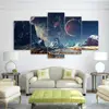 5 Panel Planet Universe Space Pictures Canvas Painting Starry Sky Poster Print Earth Moon Picture for Living Room HomeDecor ► Photo 2/6