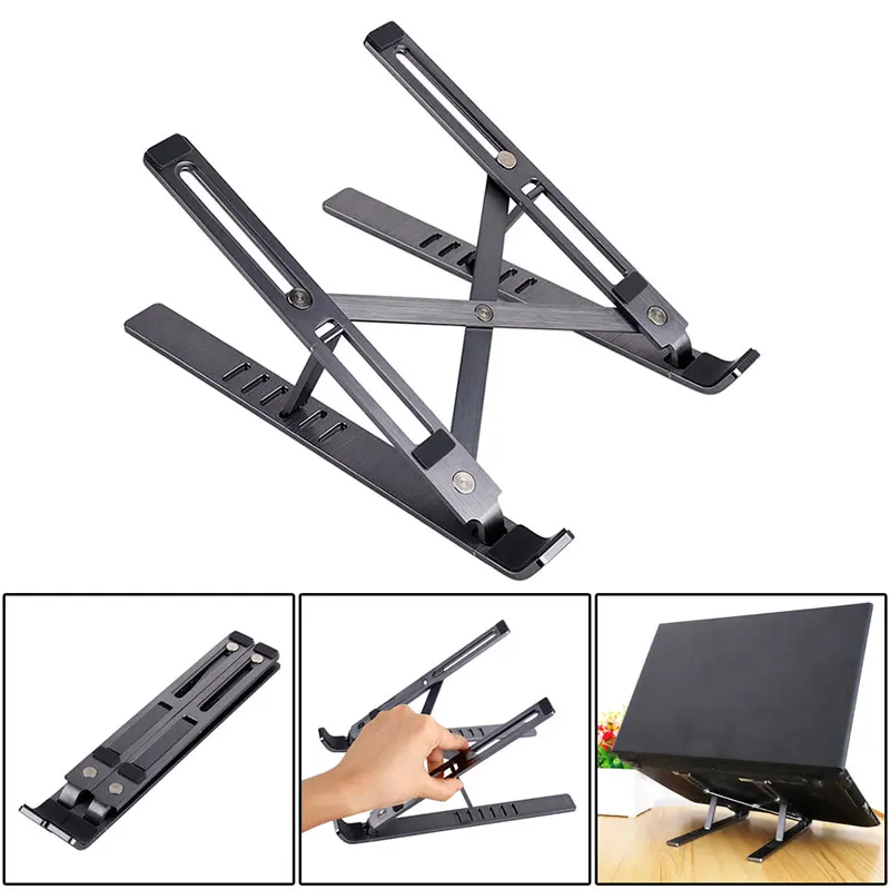 Aluminum Alloy Adjustable Laptop Stand Folding Portable Holder for Notebook MacBook Computer Bracket Lifting Cooling Holder New