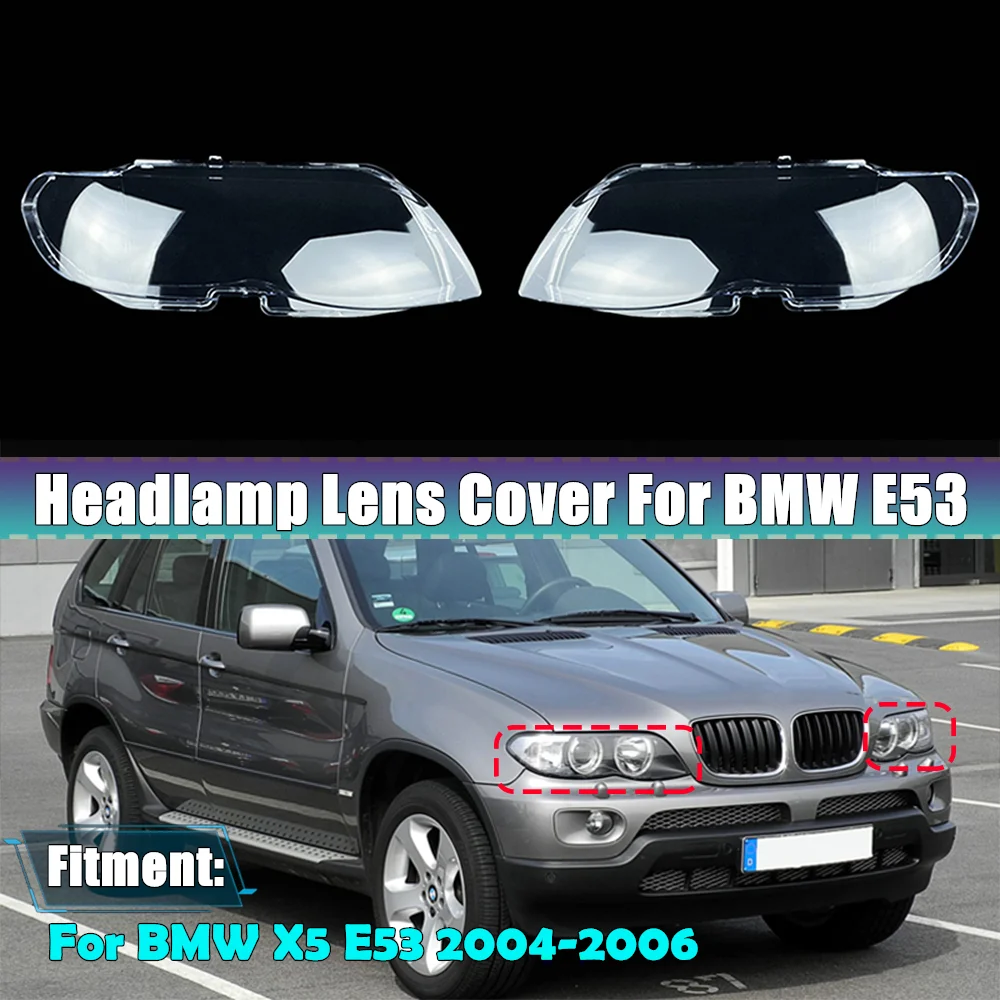 Car Headlight Lens Glass Lampcover Cover Lampshade Bright Shell For E60