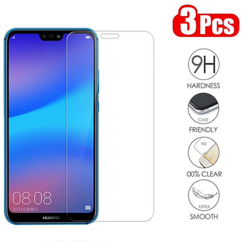 

3PCS Tempered Glass For Huawei P20 P10 P30 Lite P20 Pro Screen Protector on the for Honor 10 9 Lite 8X 9X Glass Film Full Cover