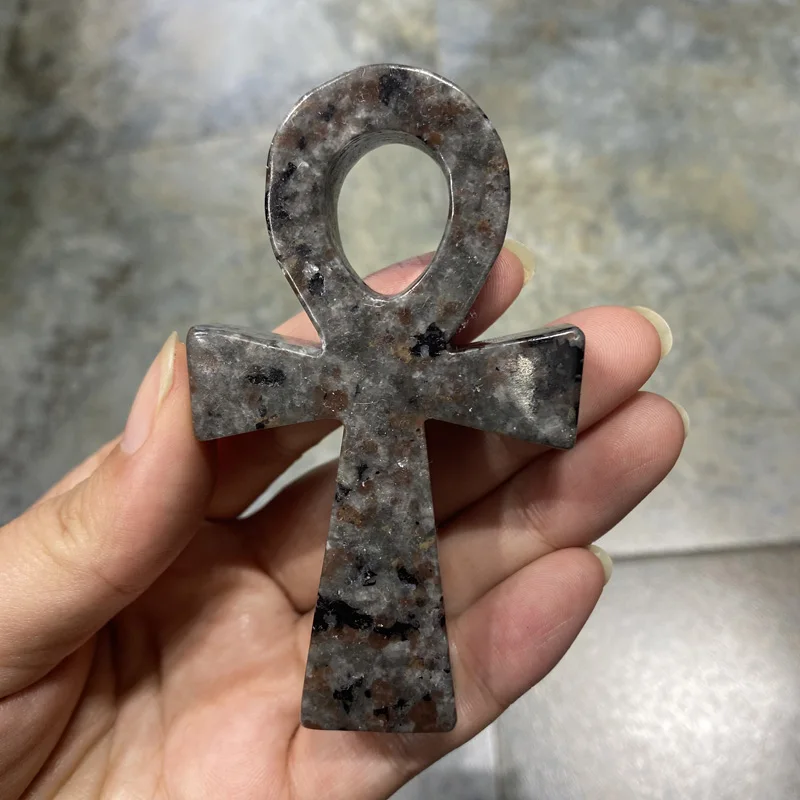 Natural Crystal Stone Anka Cross Egyptian Ankh Life Symbol Hand Carved Crafts Protection Healing Crystal  1pcs 4