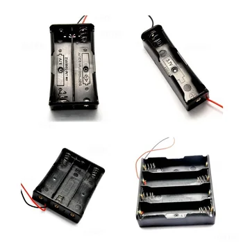 

Black 1x 2x 3x 4x Slots Way 18650 3.7V Battery Storage Box Case Cover DIY Mobile Lithium Batteries Power Bank Holder Wire Leads