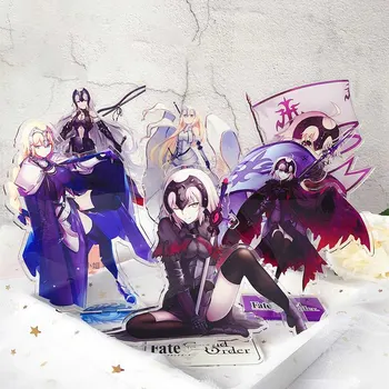

New Fate Go Black Joan Of Arc SABER Okita Soji Holy Grail KING Cosplay Stand Figure Acrylic Keychain Charm Phone Pendant