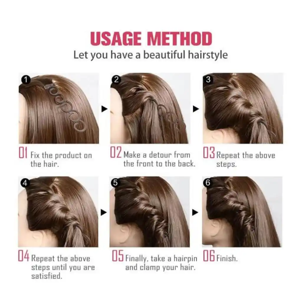 2pcs Hairdressing Tools French Twist Braid Hair Styling Clip Diy