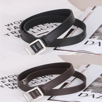 

Simple Buckles Belt Metal Buckle Thin Belt Classic Wild Female Belt Straps Waistband Cummerbund For Apparel Accessories