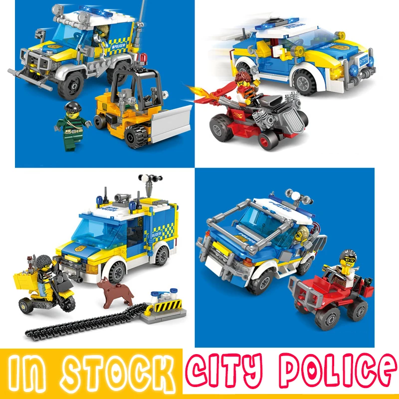 

Legoings City Police Car Building Blocks For SWAT Team Truck Blocks Legoings Technic Diy Toy For Boys Children