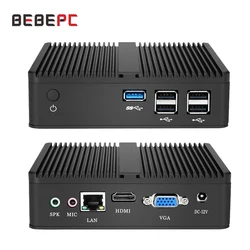 BEBEPC – Mini PC Windows 10, Intel Celeron J1900 Quad Core N2830, HTPC, Linux, DDR3L, mSATA SSD, VGA, HD, WiFi, LAN Gigabit, 5 ports usb 