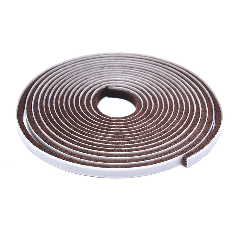 5Meters Brush Strip Self Adhesive Door Window Sealing Strip Home Door Window Sound Insulation Wind-proof Strip Gasket