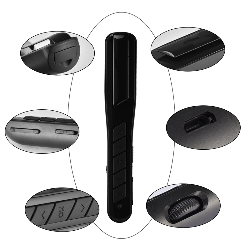 NEW-PPT Flip Pen Wireless Presenter PPT Clicker Multifunction Electronic Projection Pen- Flip Pen Remote Control PR-28 Black